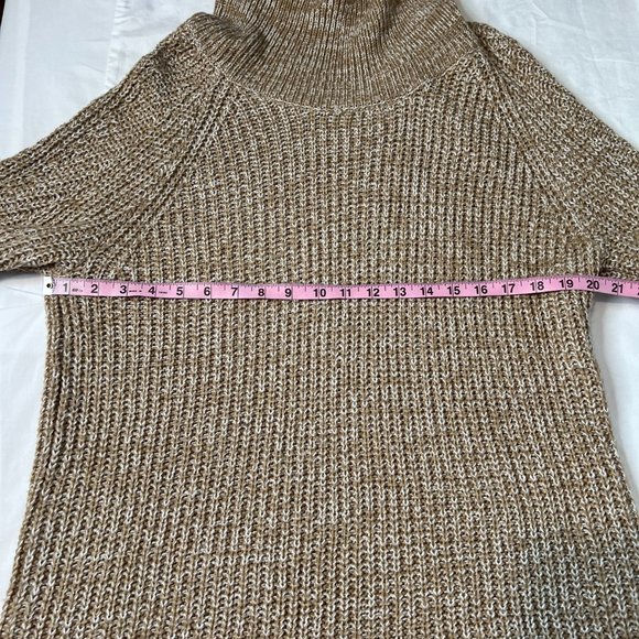 a new day Brown Knit Crochet Pullover Sweater Dress‎ Tunic Turtleneck L - Picture 6 of 6